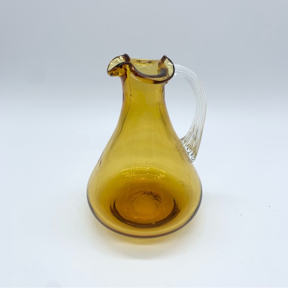 Other - Miniature Hand Blown Amber Art Glass Creamer Pitcher